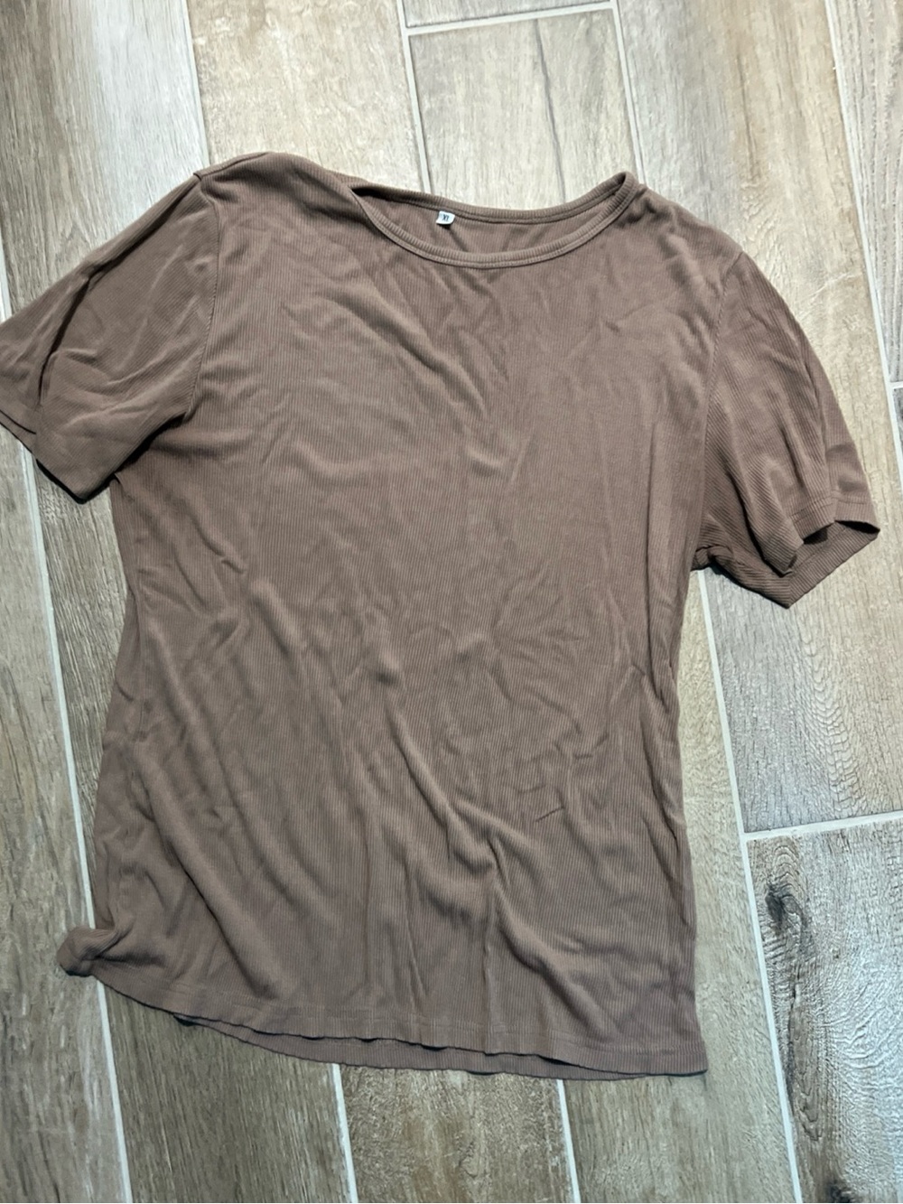 Classic Short-Sleeve Crewneck Top - Brown